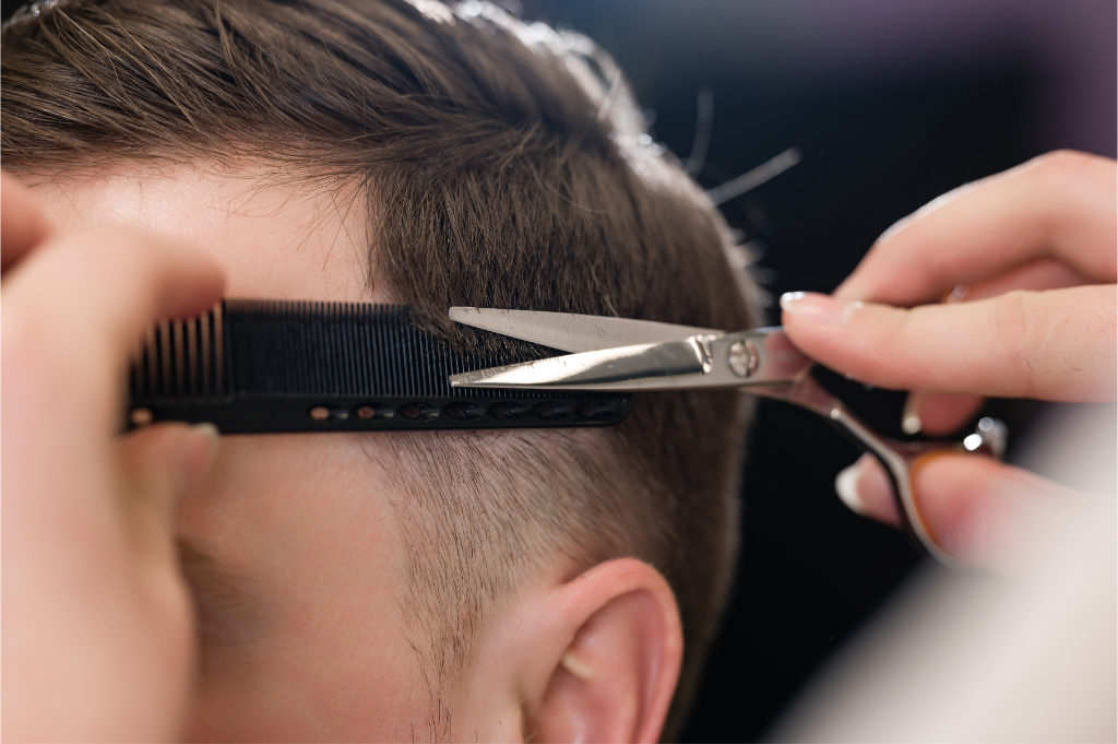 Man getting his hair cut